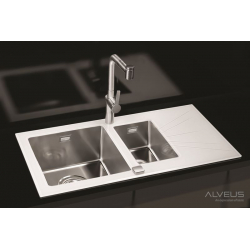 ALVEUS KARAT 20 zlewozmywak szklany czarny prawy