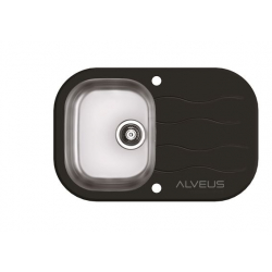 ALVEUS WAVE 20 zlewozmywak szklany czarny odwracalny