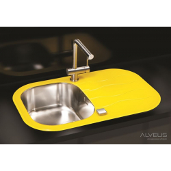 ALVEUS WAVE 20 zlewozmywak szklany czarny odwracalny