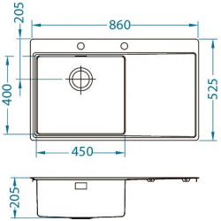 ALVEUS PURE 50 zlewozmywak stalowy lewy