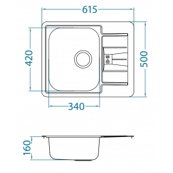 ALVEUS LINE 60 zlewozmywak stalowy MONARCH miedź