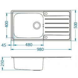 ALVEUS PRAKTIK 100 zlewozmywak stalowy len