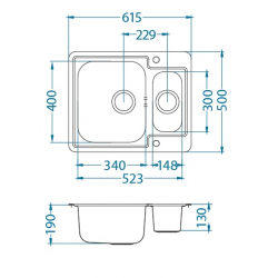 ALVEUS LINE MAXIM 50 zlewozmywak stalowy satynowy