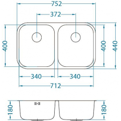ALVEUS DUO 30 zlewozmywak stalowy satynowy podwieszany
