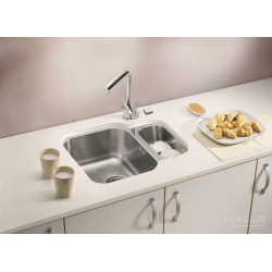 ALVEUS DUO 70 zlewozmywak stalowy satynowy podwieszany