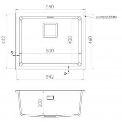 ALVEUS QUADRIX 50 zlewozmywak granitowy steel