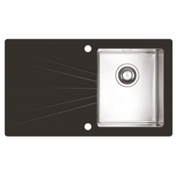 ALVEUS KARAT 10 zlewozmywak szklany czarny prawy