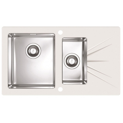 ALVEUS KARAT 20 zlewozmywak szklany biały lewy