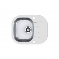 ALVEUS WAVE 10 zlewozmywak szklany biały odwracalny