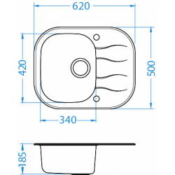 ALVEUS WAVE 10 zlewozmywak szklany biały odwracalny