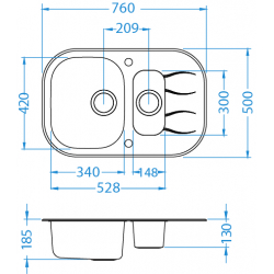 ALVEUS WAVE 30 zlewozmywak szklany biały odwracalny