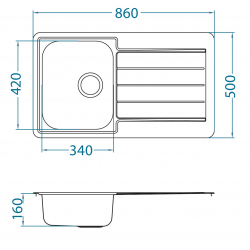 ALVEUS LINE 20 zlewozmywak stalowy MONARCH brąz