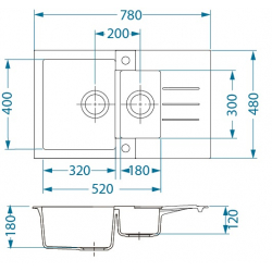 ALVEUS ROCK 70 zlewozmywak granitowy piasek (terra)