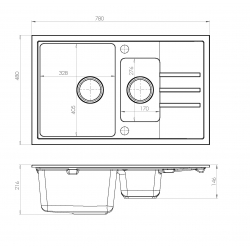 ALVEUS Zlewozmywak granitowy INTERMEZZO 70 beżowy
