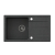 READY- MAX CZARNY zlewozmywak granitowy 1-k z/o (77x44x17,5) + bateria z elastyczną wylewką + dozownik stalowy + syfon