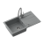 READY- MAX SZARY zlewozmywak granitowy 1-k z/o (77x44x17,5) + bateria z elastyczną wylewką + dozownik stalowy + syfon
