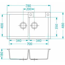 ALVEUS ROCK 90 zlewozmywak granitowy piasek (terra)