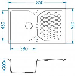 ALVEUS SENSUAL 30 zlewozmywak granitowy steel