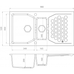 ALVEUS SENSUAL 70 zlewozmywak granitowy biały