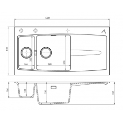 ALVEUS APELLES 70 zlewozmywak granitowy pebble
