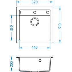 ALVEUS FORMIC 20 zlewozmywak granitowy biały