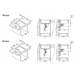 ALVEUS QUADRIX 50 zlewozmywak granitowy steel
