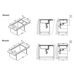 ALVEUS Zlewozmywak granitowy INTERMEZZO 130 biały