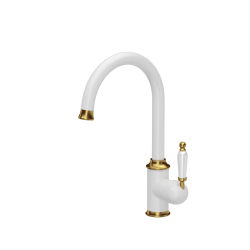 RACHEL SteelQ snow white mat/Nano PVD złoty