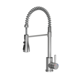 SALMA SteelQ stalowa bateria kuchenna sprężyna stal szczotkowana