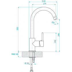 ALVEUS LAYLA bateria kuchenna czarna
