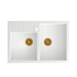 BILL 120 GraniteQ snow white/elementy miedziane