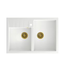 BILL 120 GraniteQ snow white/elementy złote