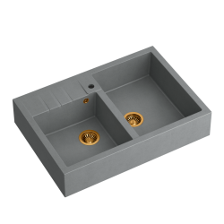 BILL 120 GraniteQ silver stone/elementy miedziane