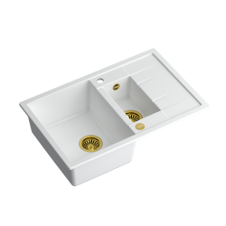 MORGAN 156 GraniteQ snow white/elementy złote