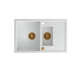 MORGAN 156 GraniteQ snow white/elementy miedziane