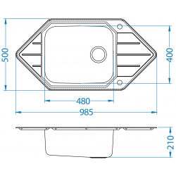 ALVEUS PRAKTIK 130 zlewozmywak stalowy satynowy