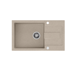 CHRISTIAN 136 XL zlewozmywak granitowy 1-komorowy beżowy (78x45x18,5) z zaślepką i odpływem (komora 45x38 cm)