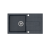 CHRISTIAN 111 zlewozmywak granitowy czarny (78x45x18,5) z zaślepką i odpływem (komora 37x38 cm)
