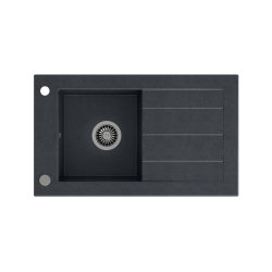 WILL zlewozmywak granitowy czarny (77x46x18,5) z zaślepką i odpływem