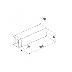ALVEUS Rura krótka inox