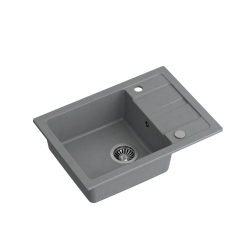 TOM 116 zlewozmywak granitowy szary (62x44x17,5) + syfon + zaślepka