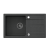 TOM 111 zlewozmywak granitowy czarny (77x44x17,6) + syfon + zaślepka