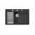 Zlewozmywak granitowy MARC 1-komorowy 76x50 cm czarny/black diamond + elementy stal szlachetna