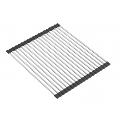 Zlewozmywak granitowy MARC 1-komorowy 76x50 cm czarny/pure carbon + elementy stal szlachetna