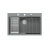 Zlewozmywak granitowy MARC 1-komorowy 76x50 cm szary/silver stone + elementy stal szlachetna
