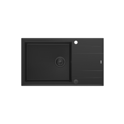 EVAN 136 XL GraniteQ zlewozmywak z syfonem Push To Open 1-komorowy z/o (860x500x210; kom. 420x490) pure carbon / elementy pure carbon