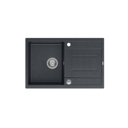 MORGAN 111 GraniteQ zlewozmywak black diamond z syfonem Push To Open 1-komorowy z/o / elementy stal szlachetna