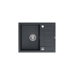 MORGAN 116 GraniteQ zlewozmywak black diamond z syfonem Push To Open stal szlachetna 1-komorowy z/o + zaczepy 4 szt