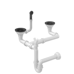 Odpływ zatyczkowy 3 1/2" z syfonem 2-komorowy Power Color pure carbon (GRANIT-pionowy), save space