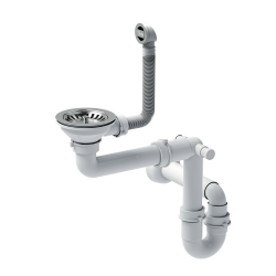 Odpływ zatyczkowy 3 1/2" z syfonem 1-komorowy stal (GRANIT-pionowy), save space